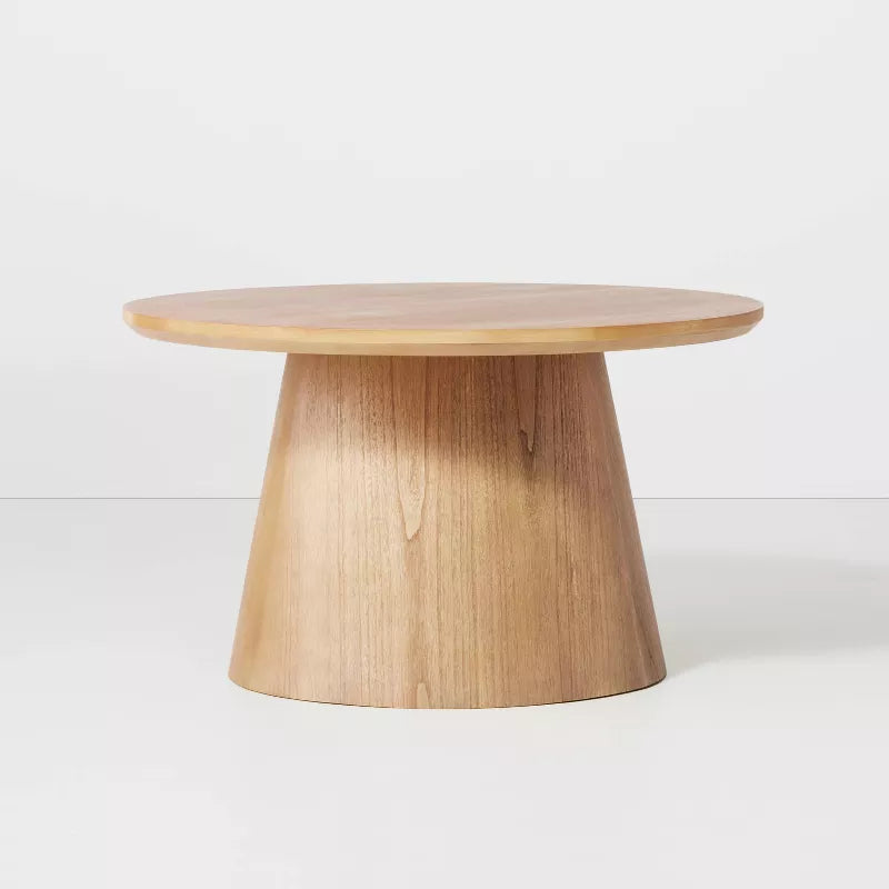 Wooden Round Pedestal Coffee Table