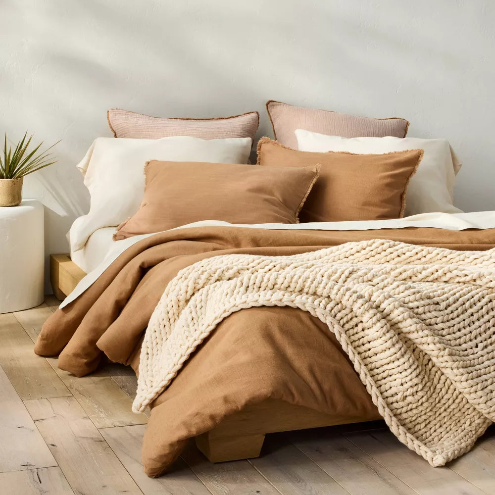 Oversized Solid Bed Throw