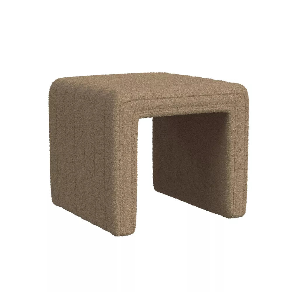 Modern Channel Ottoman Brown Boucle SHOWROOM ITEM