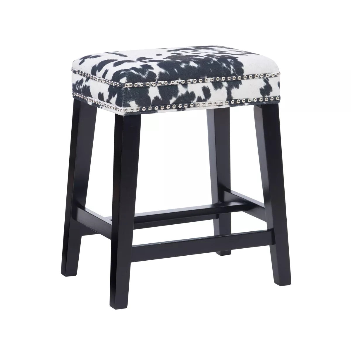 Walt Backless Counter Height Barstool - Black/White SHOWROOM ITEM