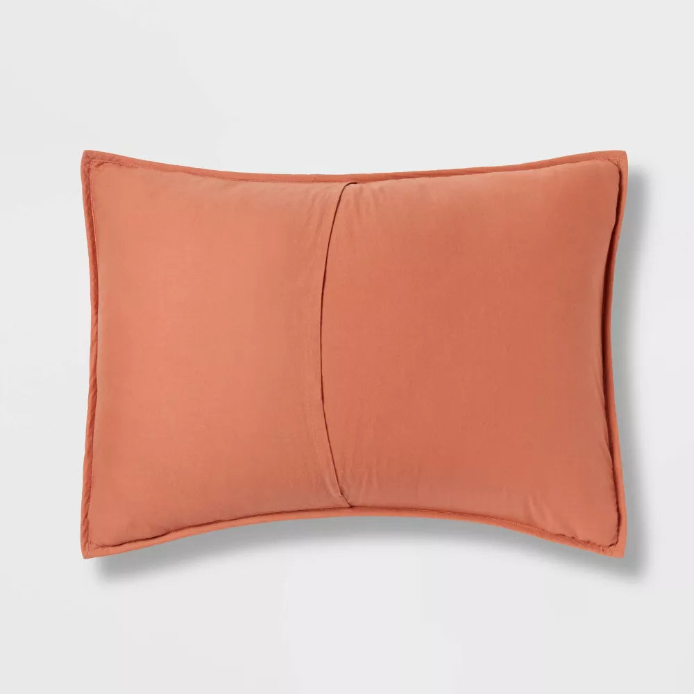 Diamond Stitch Cotton Linen Quilt Sham - King