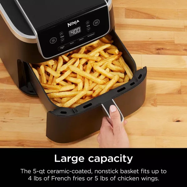 Air Fryer Pro 4-in-1 : Dishwasher-Safe Parts, Gray, Metal & Plastic
