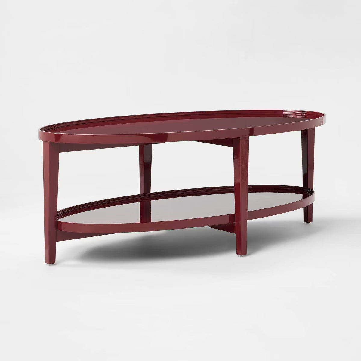 Lacquer Coffee Table With Glossy Dark Red Finish - Threshold™ designed with Studio McGee - SHOWROOM ITEM 