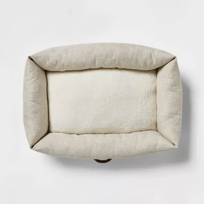Neutral 4-Sided Bolster Dog Bed - Cream