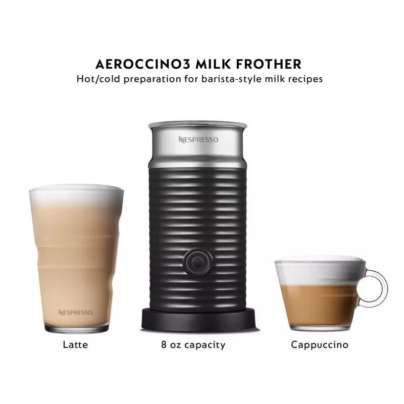 Vertuo Deluxe Espresso and Coffee maker Bundle: Piano Black, 12 Capsules, Removable Water Reservoir