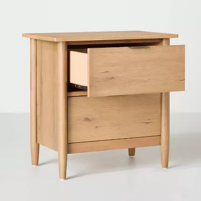 2 Drawer Modern Wood Nightstand