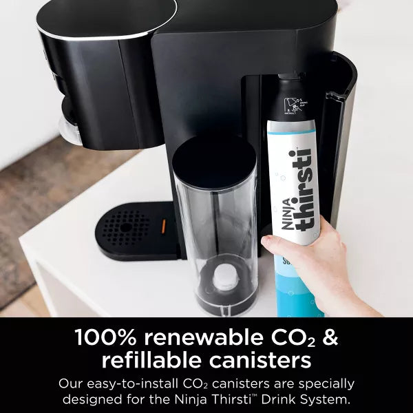 Thirsti Drink System Black: Stainless Steel & Plastic