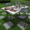 4pk Fabric Padded Folding Chair Gray