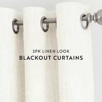 2 Panel Thermal-Insulated 100% Total Blackout Grommet Window Curtains
