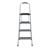 3 Step All Steel Step Stool with Tray: Folding Ladder, Silver, 3 Rungs