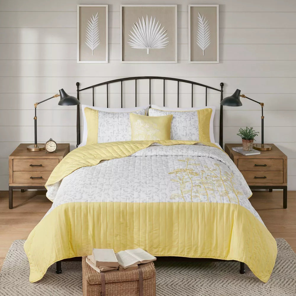 4pc Louise Microfiber Coverlet Set, King