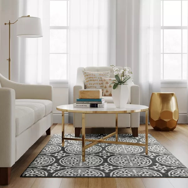 Medallion Washable Tufted And Hooked Rug 4'x5'6"