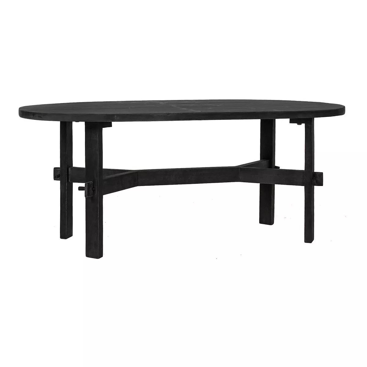 East at Main 46" Acacia Oval Coffee Table Black SHOWROOM ONLY ITEM