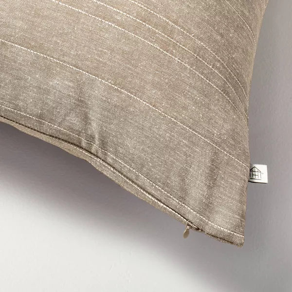 Heathered Stripe Euro Bed Pillow Brown