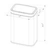 Motion Wastebasket with Liner - Stainless Steel Touchless Kitchen Trash Can, Silver