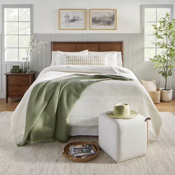 3pc Heather Stripe Comforter Bedding Set Twilight Taupe  - Full/Queen