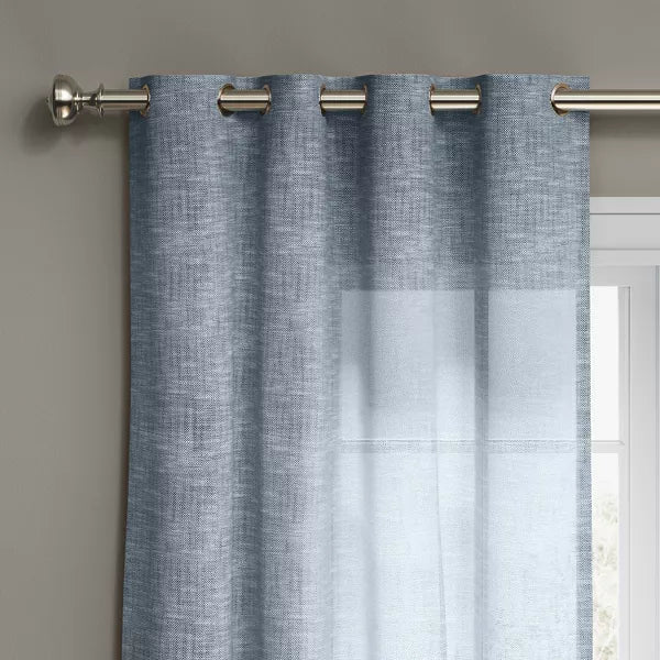 2pcs Light Filtering Textured Weave Window Curtain Panel