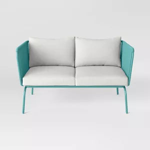 Fisher Outdoor Patio Loveseat Blue-Green