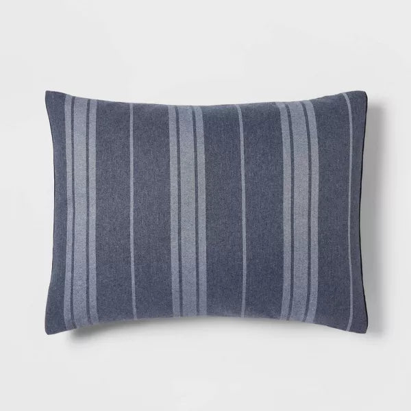 5pc Reversible Heathered Herringbone Stripe Comforter Set - Full/Queen