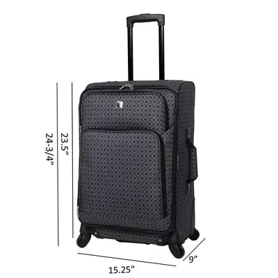 3pc Softside Checked Luggage Set - Gray Geo