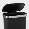Plastic Locking Lid Step Trash Can Black - Indoor Kitchen Garbage Can, Spot Clean