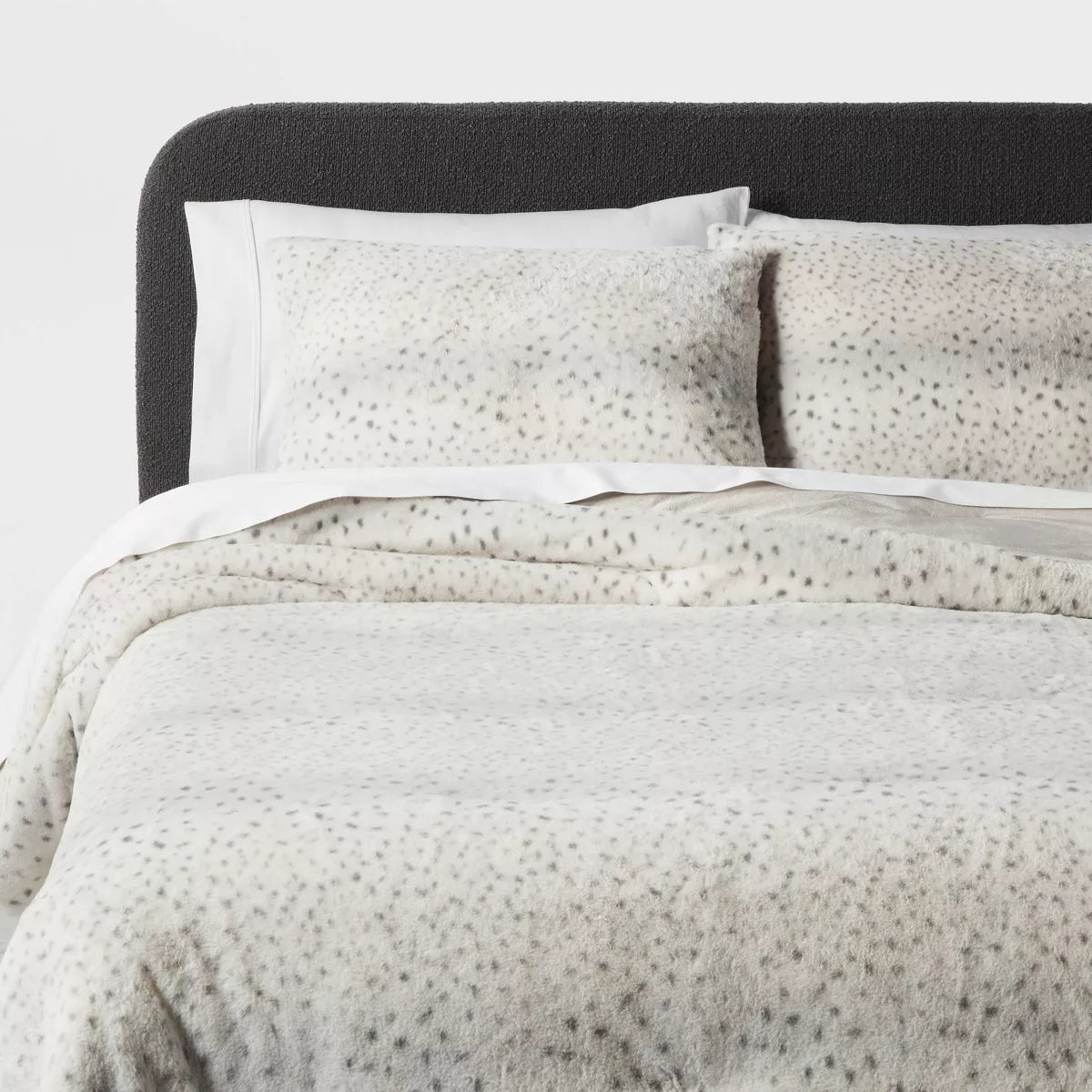 3pc Luxe Faux Fur Comforter and Sham Set - King
