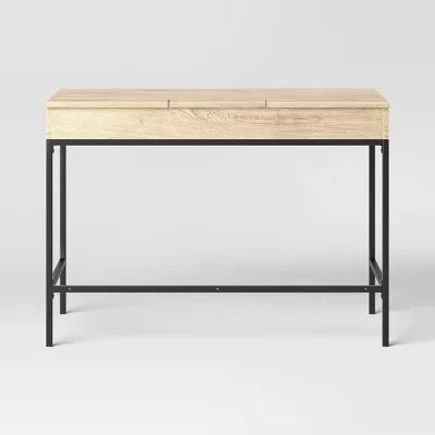 Loring Wood Writing Desk with Drawers and Charging Station