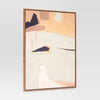 (Set of 2) Earth Abstract Framed Canvases Brown: Modern Vertical Wall Art, Digital Print
