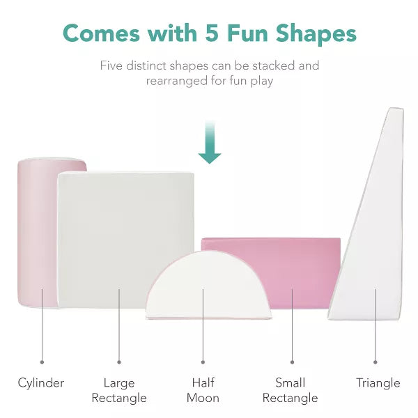 5-Piece Kids Climb & Crawl Soft Foam Block Playset Structures for Child Development