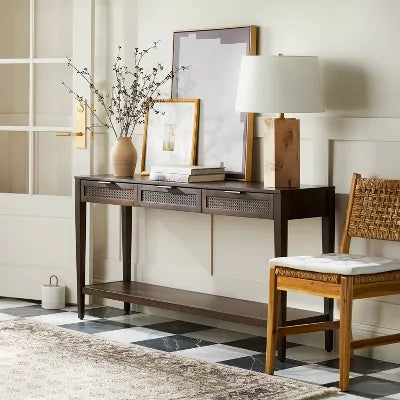 East Bluff Woven Drawer Console Table