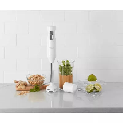 Quick-Prep Single-Speed Hand Blender - White: Immersion Blender, Stainless Steel