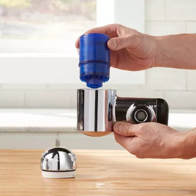 PLUS Faucet Horizontal Mount Water Filtration System Chrome : Best Sink Filter, Lead & Mercury Removal, Easy Install