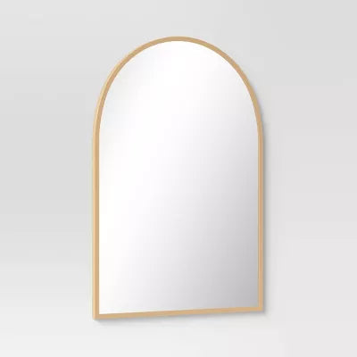 Arched Metal Wall Mirror Brass