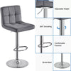 2pcs Adjustable Modern Velvet Swivel Bar Stool with Backrest And Large Pedestal Base