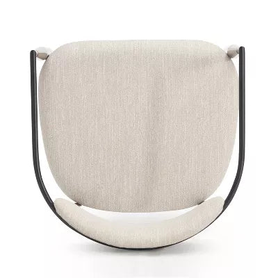 Judith Upholstered Iron Dining Chair (1-Piece), Beige and Black and Gold