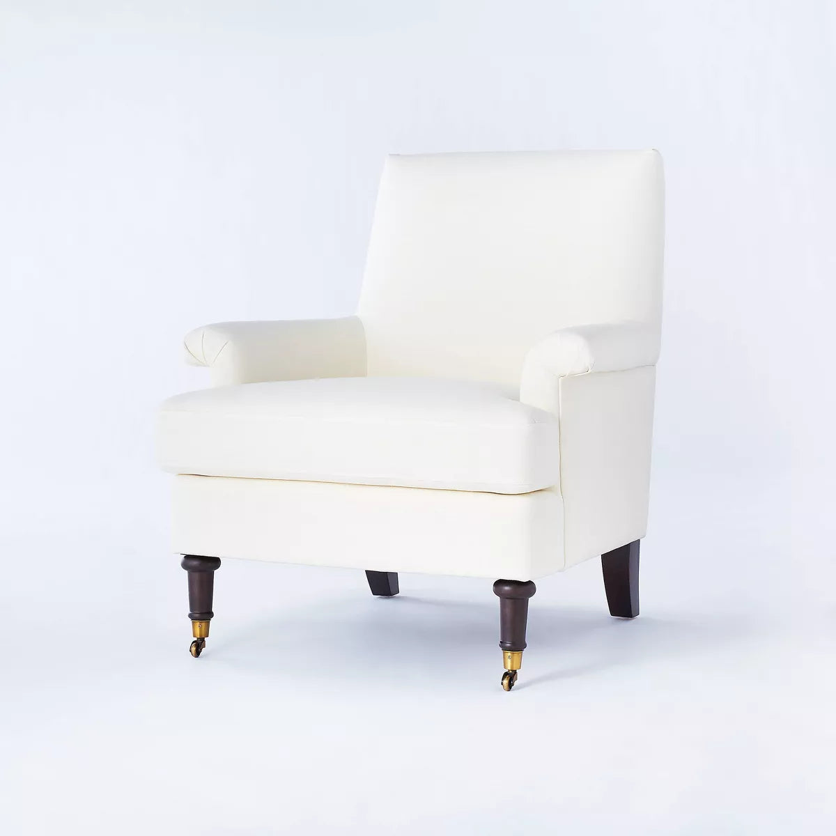 Mercer Rolled Upholstered Armchair with Casters