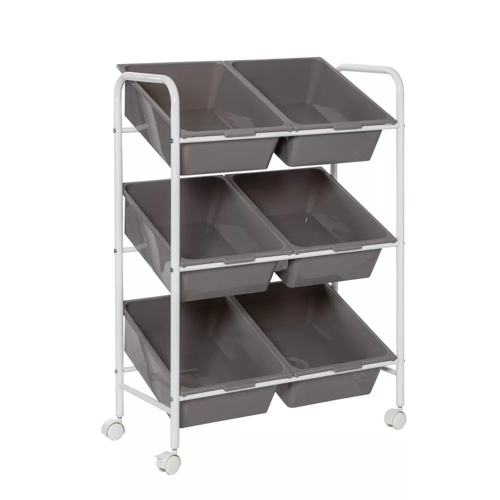 6 Bin rolling cart