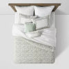 8pc Printed Floral with Border Comforter Set Green - Queen