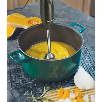 3-in-1 Hand Blender with Wisk: Immersion Handheld Mixer, 2 Speeds, Dishwasher-Safe, Black