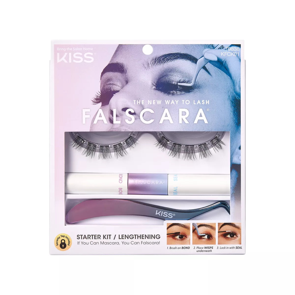 KISS Products Falscara Complete DIY Eyelash Extension Starter Kit, final cut