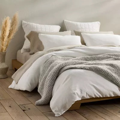 Heavyweight Linen Blend Duvet Cover & Pillow Sham Set - King