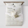 8pc Clipped Jacquard Stripe Comforter Bedding Set, King