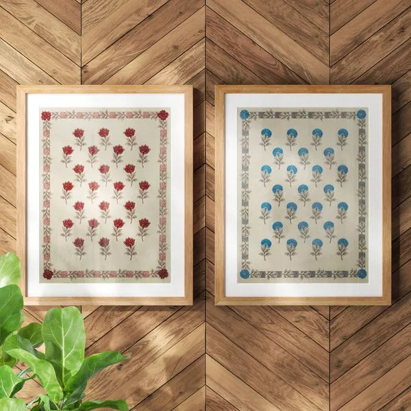(Set of 2) 16"x 20" Embroidered Floral Textile Wall Decors - Neutrals SHOWROOM ITEM