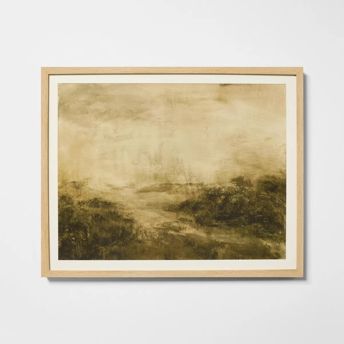 24"x30" Abstract Green Tone Landscape Wall Art - Threshold™ - SHOWROOM ITEM