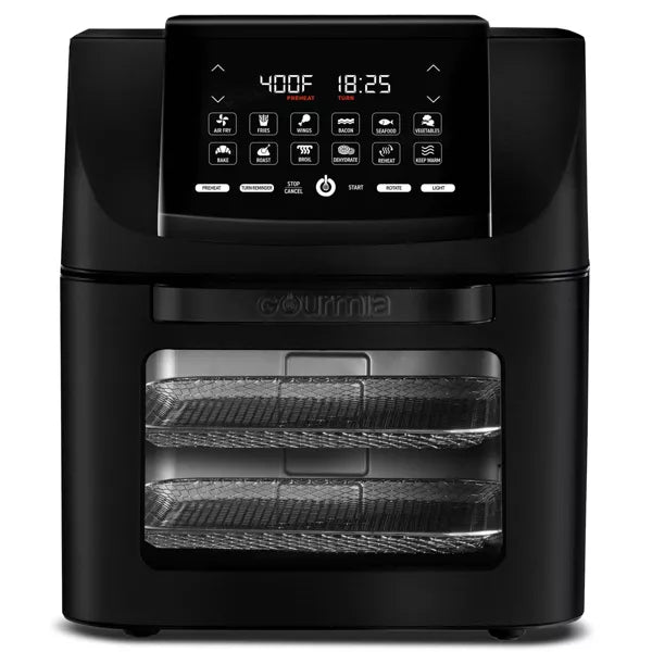 All-in-One Digital Air Fryer, Oven, Rotisserie & Dehydrator: Stainless Steel, Dishwasher-Safe Parts