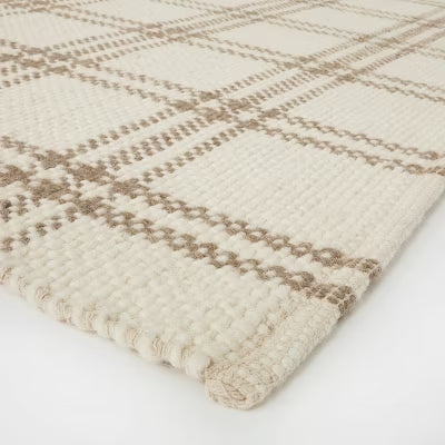 Cottonwood Handwoven Plaid Wool/Cotton Area Rug - 5'x7'