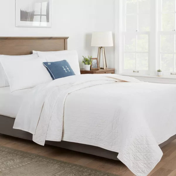 Diamond Stitch Cotton Linen Quilt Full/Queen