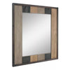 Rectangle Natural Wood Plank Mirror Brown Stylish Rustic Frame, Easy Wall Mount