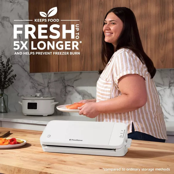 Select Vacuum Sealer with Bags and Roll Oatmilk Plastic, Spot Clean