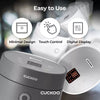6-Cup Micom Rice Cooker and Warmer Gray: 12 Settings, Automatic Keep Warm, Timer, Dishwasher-Safe Parts